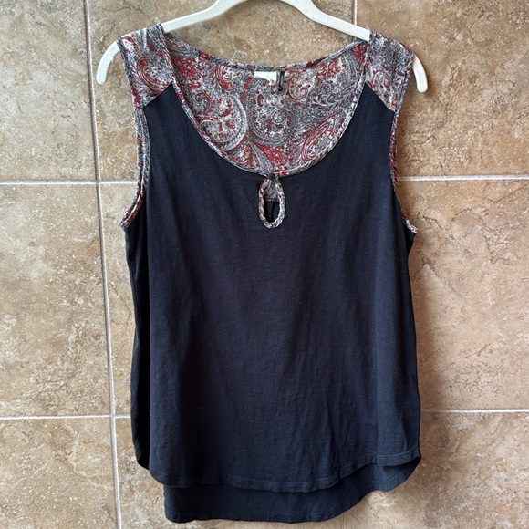 Anthropologie Akemi & Kin Mixed Media Tank Size M Knit & Georgette Top - Picture 5 of 13
